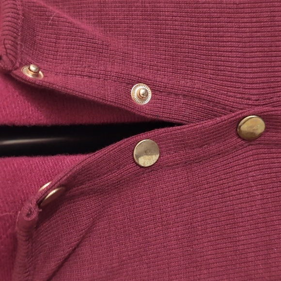 Fashion Nova| Maroon Red Long Sleeve Midi Button Up Dress With Button Detailing - Picture 10 of 15